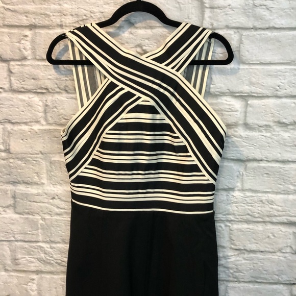 NWT Anthro Maeve Crosswise Flare Black & White Dress US 12 - Picture 6 of 16